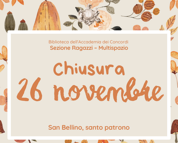 Copertina dell'evento che segnala la chiusura del 26 novembre 2025