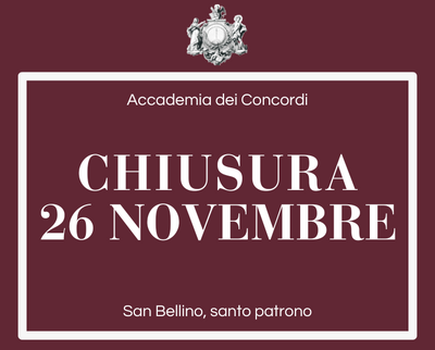 Copertina dell'evento che segnala la chiusura del 26 novembre 2025