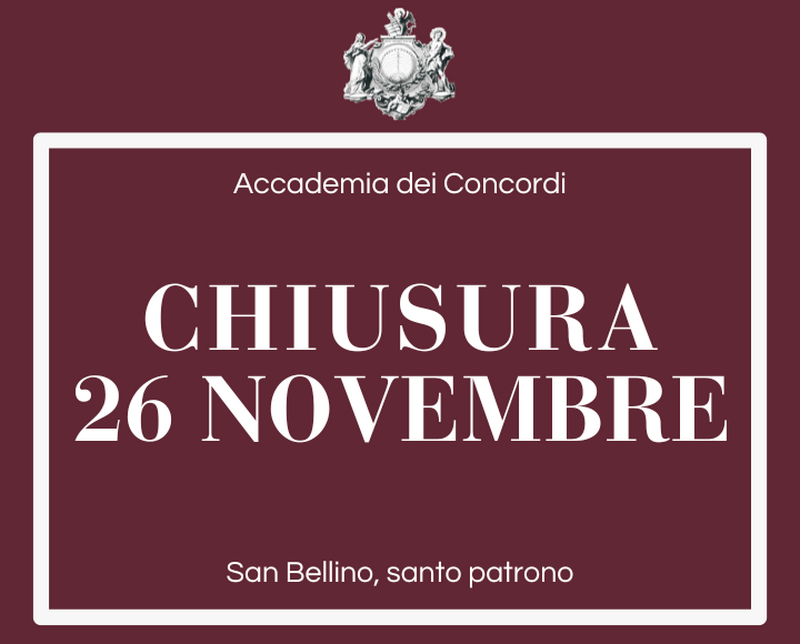 Copertina dell'evento che segnala la chiusura del 26 novembre 2025